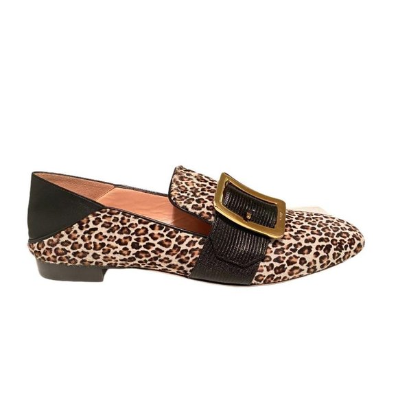 Women's Janelle Leopard Print Calf Hair Slip Size 38.5 US 8 - Picture 1 of 4